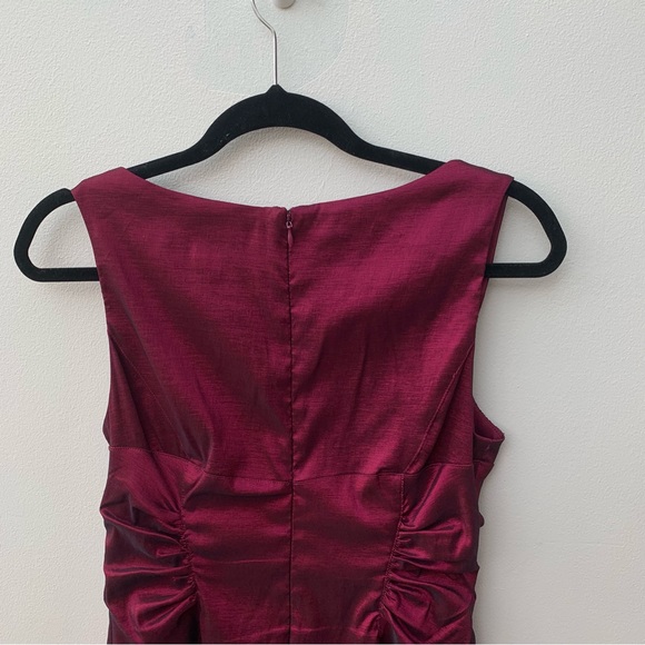 Adrianna Papell Ladies Size 6 Pink Taffeta Pencil Dress Party Cocktail Beaded - Picture 9 of 11